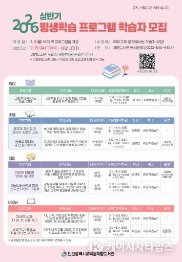 ‘상반기 평생학습 프로그램’ 학습자 모집