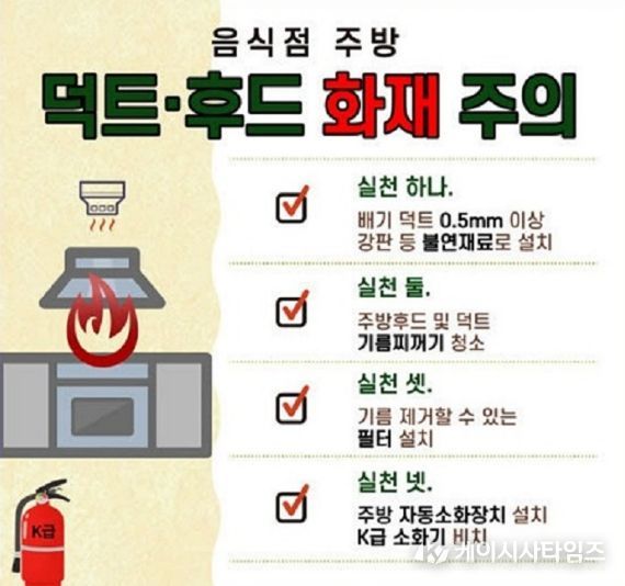 해남소방서, 음식점_주방화재 주의 당부