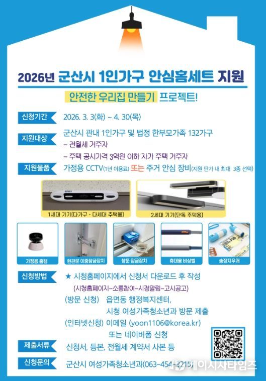 1인 가구 안심홈세트 지원사업 접수