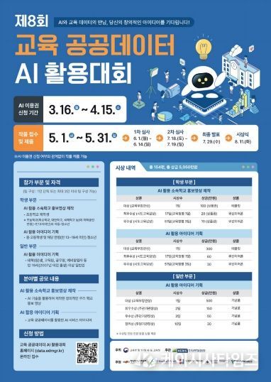 대구시교육청, ‘제8회 교육 공공데이터 AI 활용대회’ 개최