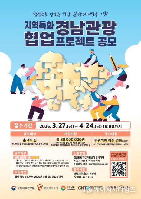 '지역특화 경남관광 협업 프로젝트 공모' 포스터