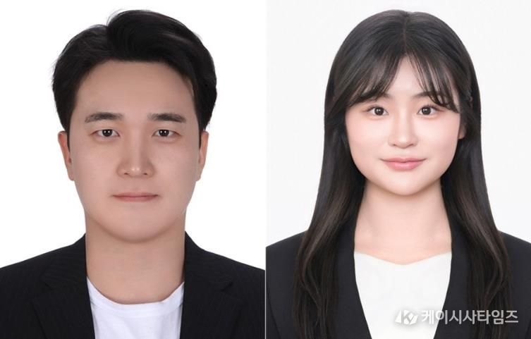 경상국립대학교 성재경 교수, 김주은 석사 연구생(왼쪽부터)